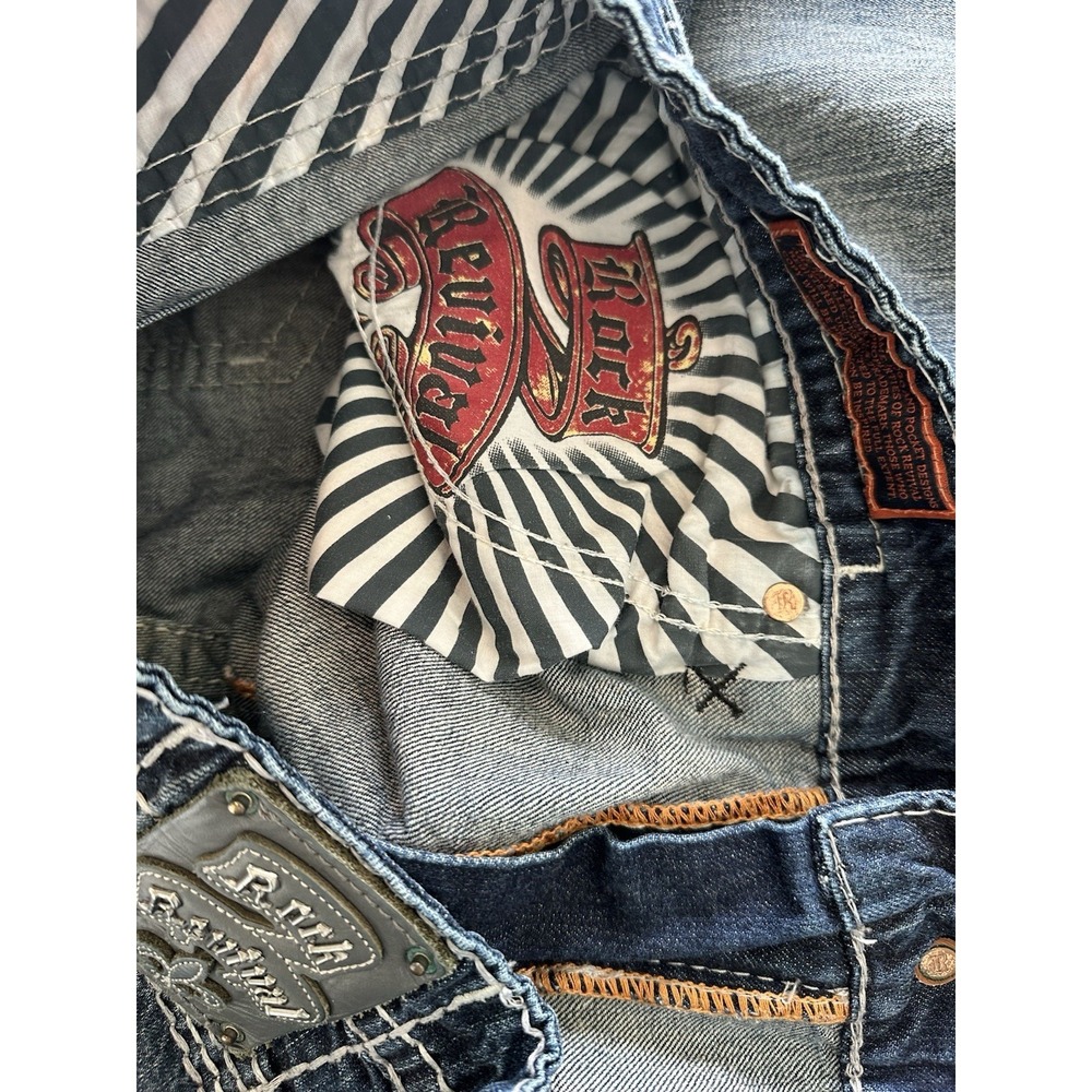 Rock Revival Remedy Straight Fit Jeans Relaxed Straight Fit Men Size 38x30 - Picture 7 of 13